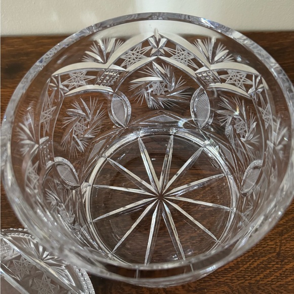 Vintage crystal clear cookie jar container pin wheel pattern - Picture 6 of 6